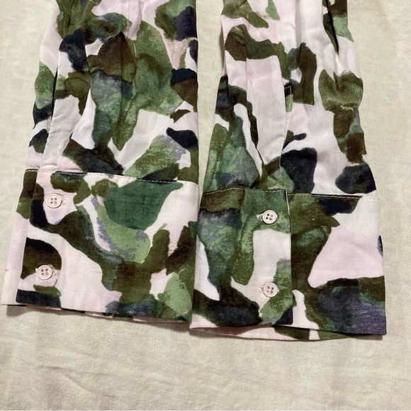 Crosby Green, Pale Pink, and White Button Down Shirt with Camouflage Design - Picture 13 of 13